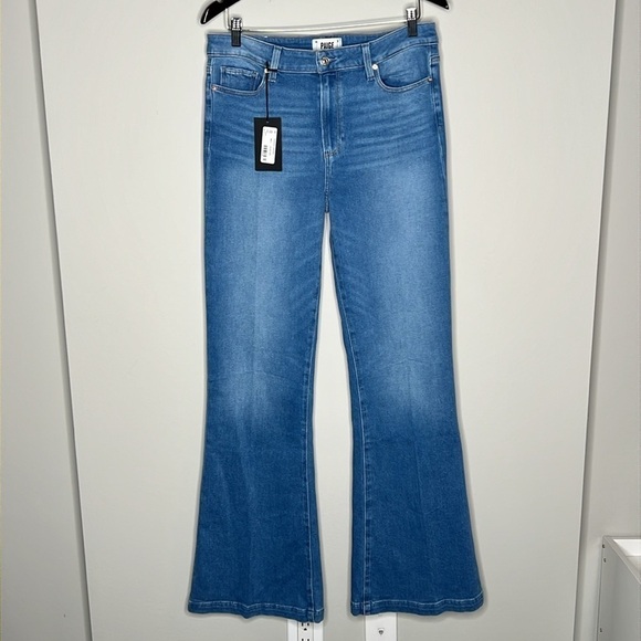 PAIGE Genevieve Modern High Rise Flare Jeans in Golden Years Size 32 NWT! - Picture 9 of 16